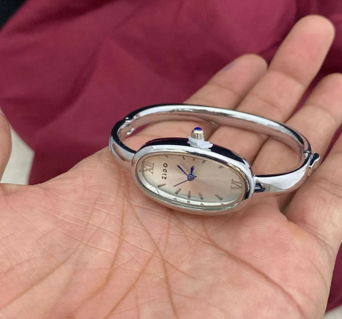 Luna Anti Tarnish Oval Watch Bracelet - Silver